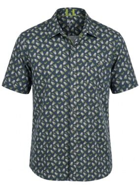 Men's XL NICOBY Blue Green Short Sleeve Shirt